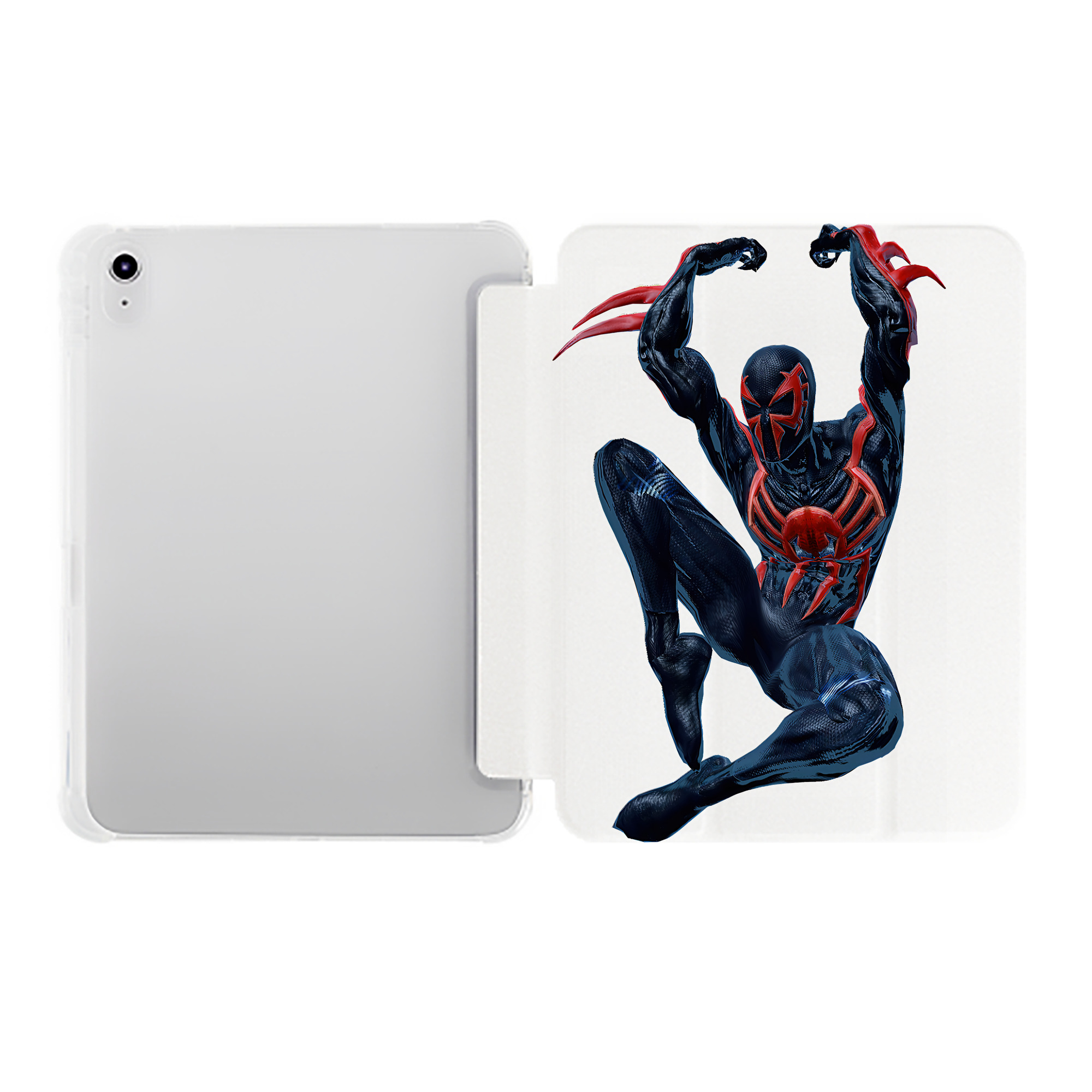 （画像用） Spider Man スパイダーマン IPad ケース ペン収納付き 三つ折りスタンド PUレザー×シリコン 対応機種9.5/10.5/10.9インチ